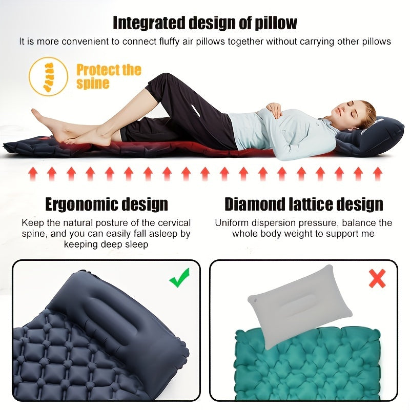 Ultralight Camping Sleeping Pad with Inflatable Mattress & Pillows