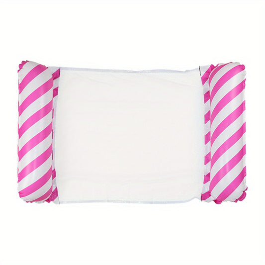 Foldable Inflatable Lounge Chair with Striped Net Float