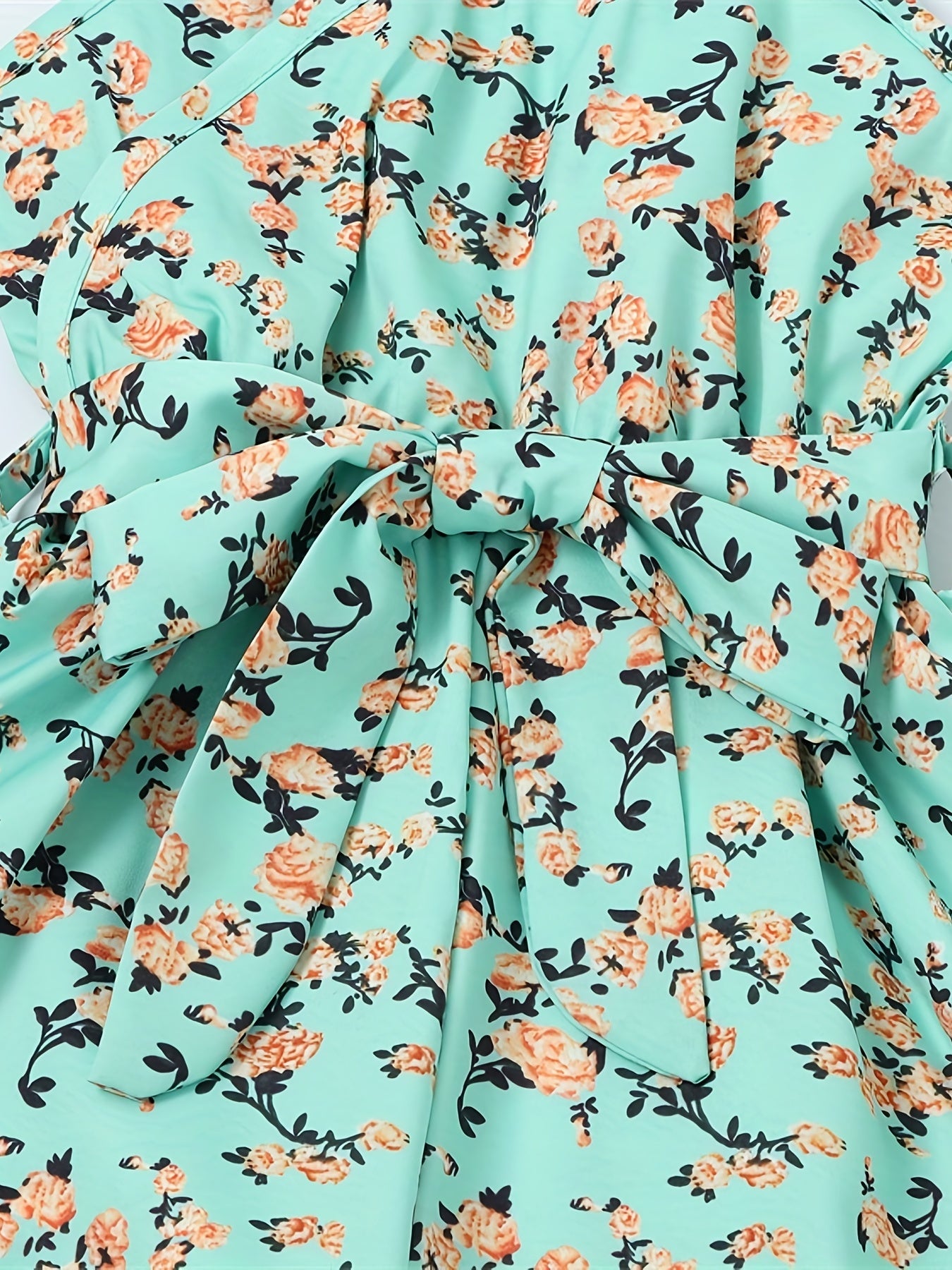 Girls Flower Print Suspender Romper Summer Beach Jumpsuit