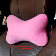 Cartoon Car Head & Waist Support Pillow Set Plush Winter Interior Decor