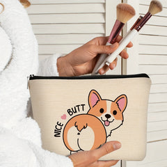 Dog Pattern Makeup Bag For Dog Lover Women's Makeup Bag For Travel