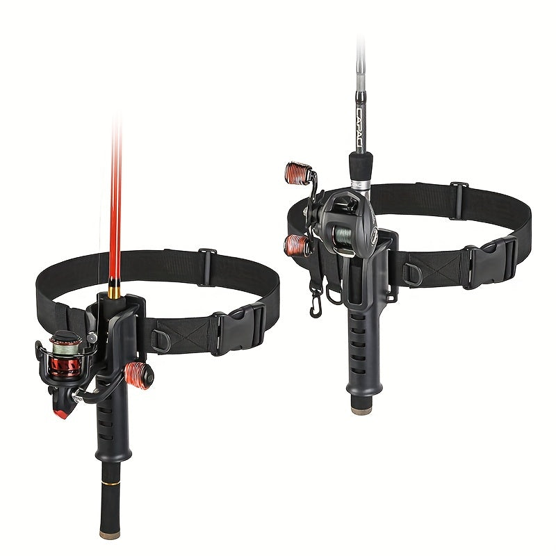 Portable Plastic Fishing Pole Insertion Belt With Rod Rack