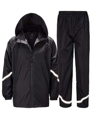 Men's Waterproof Rain Suit Set Lightweight Hooded Rainwear