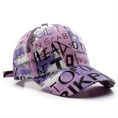 Graffiti Retro Cotton Letter Duck Tongue Cap Outdoor Sun Hat
