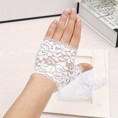 Breathable Lace Fingerless Gloves for Driving Cycling