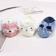 10 Pairs Cartoon Animal Print Socks Women's Low Cut Ankle Stockings