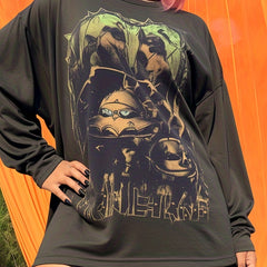 Women's Gothic Graphic Long Sleeve Pullover Top
