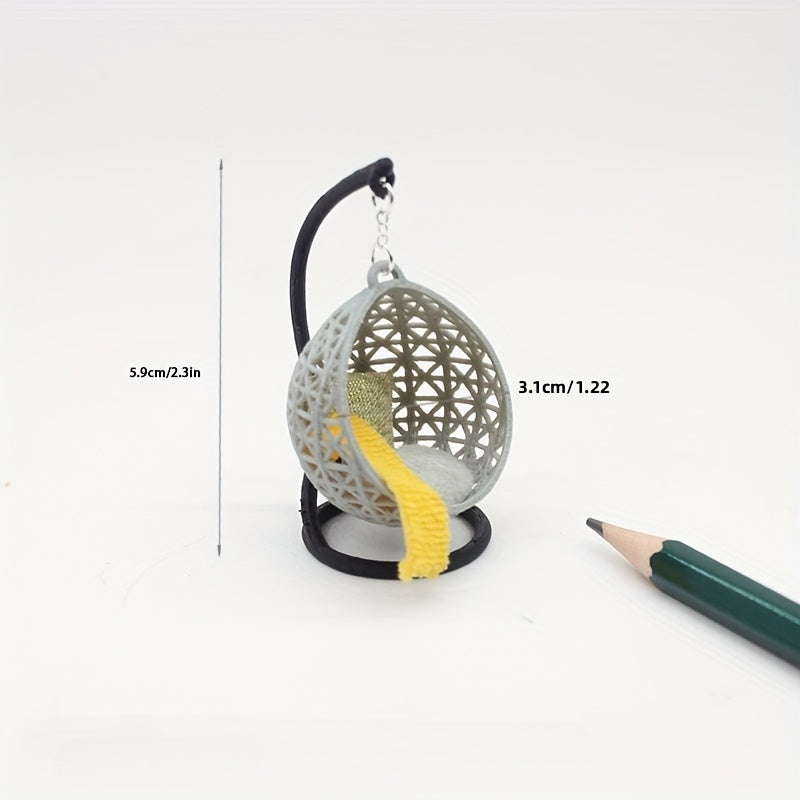 Mini Hanging Basket Chair 1pc Model ABS Resin DIY Dollhouse Swing Chair
