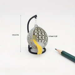 Mini Hanging Basket Chair 1pc Model ABS Resin DIY Dollhouse Swing Chair
