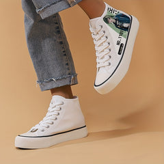 Anime Girl Pattern Lightweight High Top Canvas Sneakers