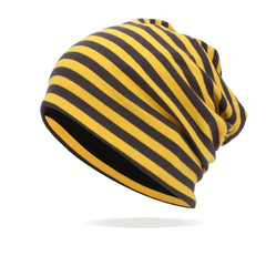 Classic Striped Soft Beanie Pullover Hat Men Women's Sports Running Hat