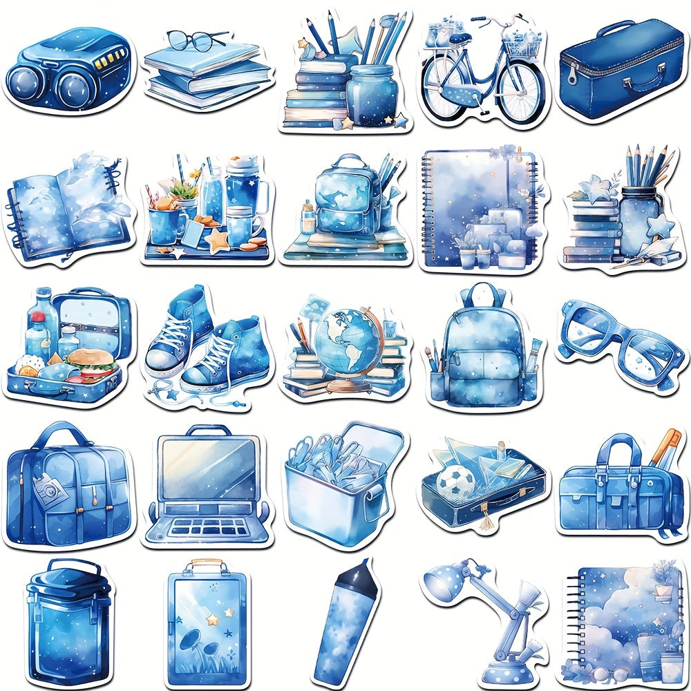 50pcs Cartoon Learning Items Stickers - Handbook Phone Case Water Cup Decor