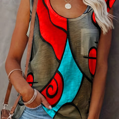 Crew Neck Tank Top for Summer Women's Clothing