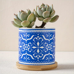4pcs Porcelain Style Flowerpots Indoor Outdoor Home Garden Patio Decor