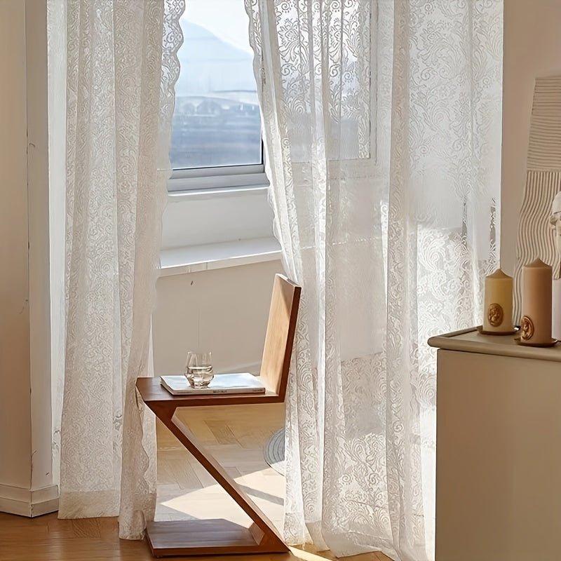 1 Panel Phoenix Tail Sheer Curtains for Home Decor