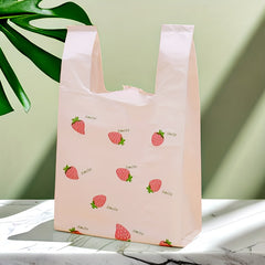 20pcs Strawberry Print Shirt Bags with Handles