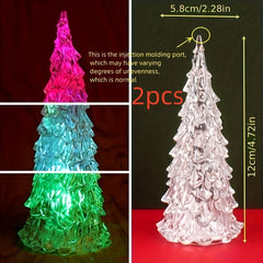 Acrylic Christmas Tree Night Light Glowing Crystal Tree