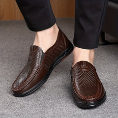 Men's Superfine Fiber Round Toe Loafers Lightweight Slip On Dress Shoes