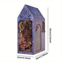 3D Puzzle DIY Book Corner Kit Dollhouse Bookshelf Insert