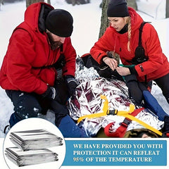 2pcs Thermal Survival Blankets Outdoor Emergency Double Sided Silvery