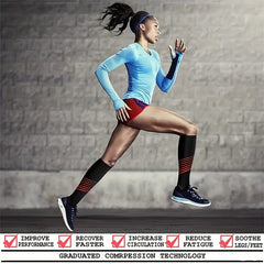 6 Pairs of Non-Slip Compression Thigh Socks for Fitness, Running, Cycling