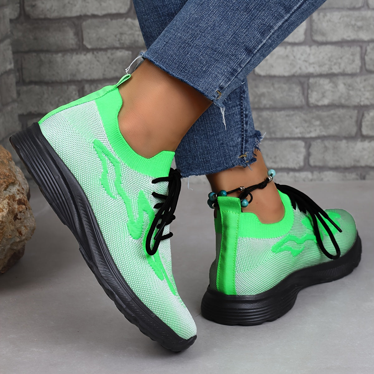 Women's Lace-up Platform Running Shoes, Lightweight Sneakers
