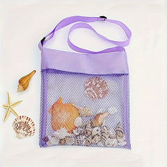 Shell Collection Pouch Storage Beach Toy Bag with Shoulder Strap