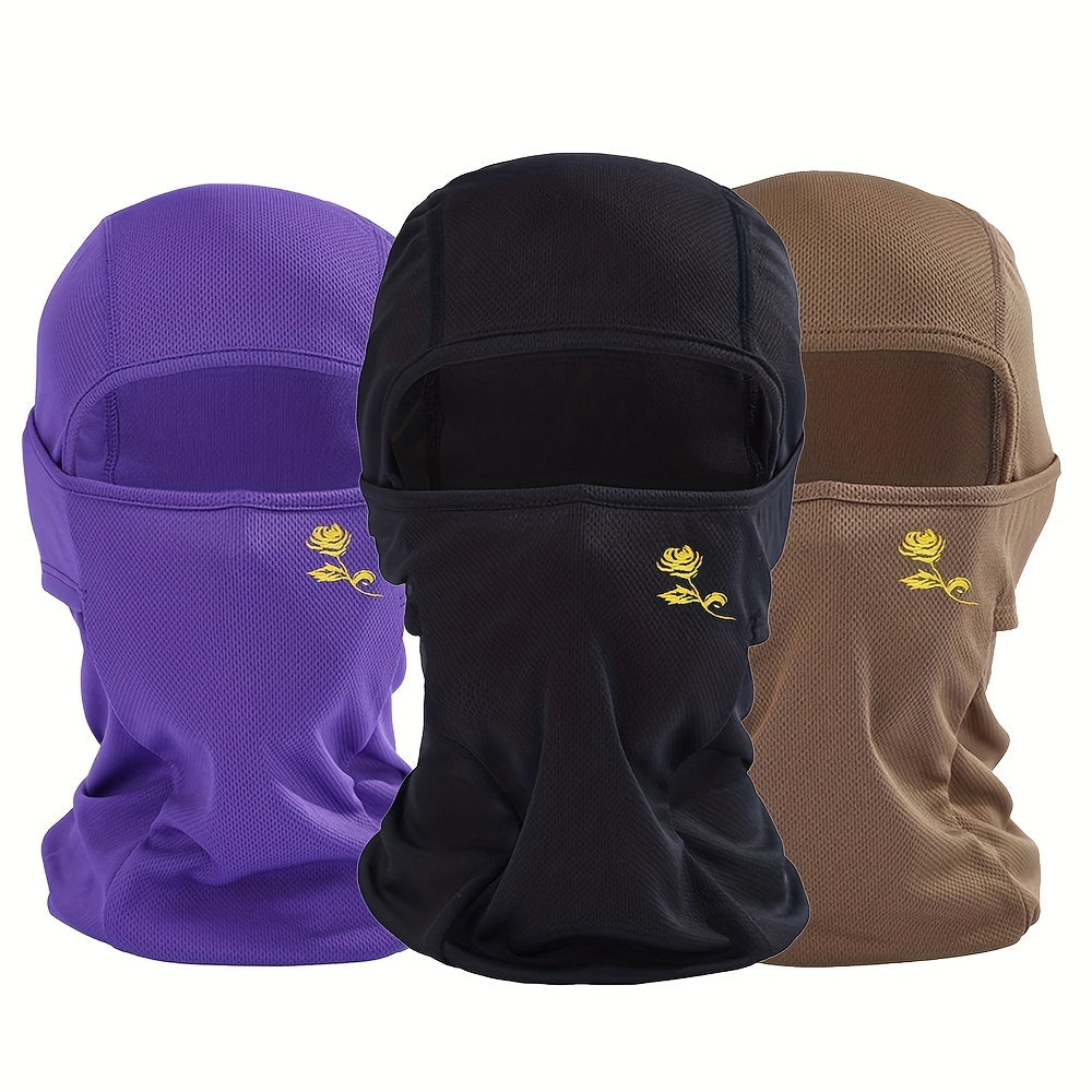 Rose Flower Print Outdoor Cycling Hat Sunscreen Windproof Headgear