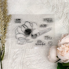 1pc Painting Pen Flower DIY Silicone Transparent Seal