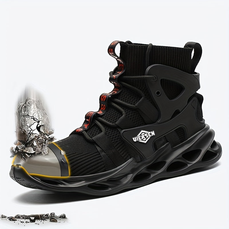 Men's Durable Work Shoes Lace Up Anti skid Construction Sneakers