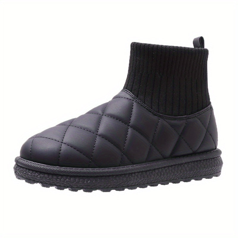 Women's Quilted Snow Boots Elastic Thermal Winter Ankle Boots