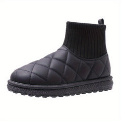 Women's Quilted Snow Boots Elastic Thermal Winter Ankle Boots