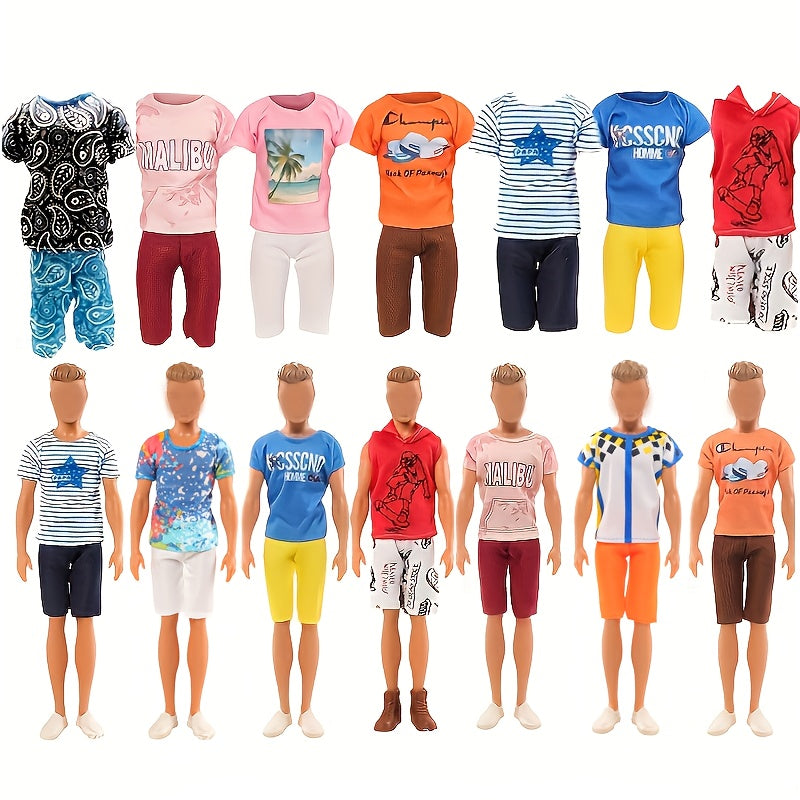 8pcs Men's Doll Clothing for 11-inch Dolls, Christmas Gift for Kids