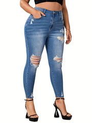 Women's Ripped High Rise Skinny Jeans