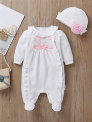 Baby Lace Bow Footed Jumpsuit