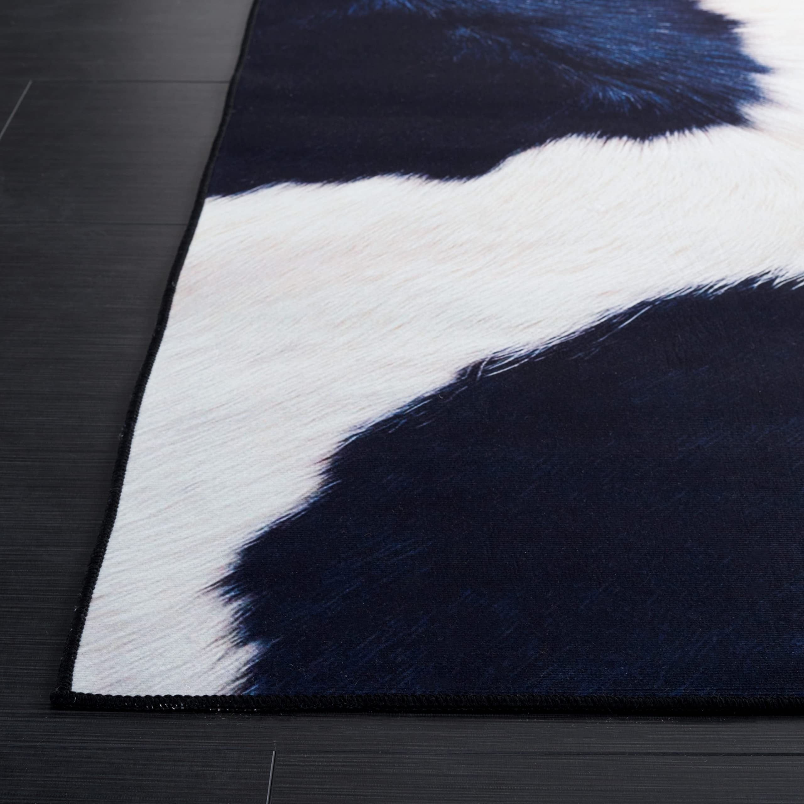 Non Slip Cow Print Velvet Rug Soft Shaggy Carpet for Living Room Bedroom