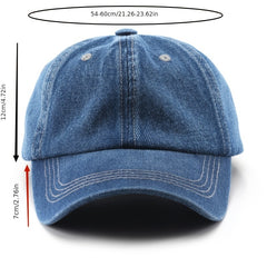 Adjustable Denim Baseball Cap for Outdoor Activities