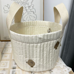 Quilted Fabric Storage Bucket for Baby's Room