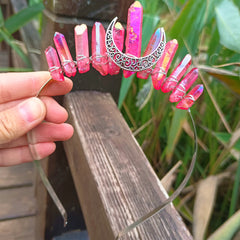 Crystal Quartz Crown Hairband for Woman Weeding & Parties