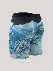 Men's Smoke Pattern Boxers High Stretch Swim Trunks