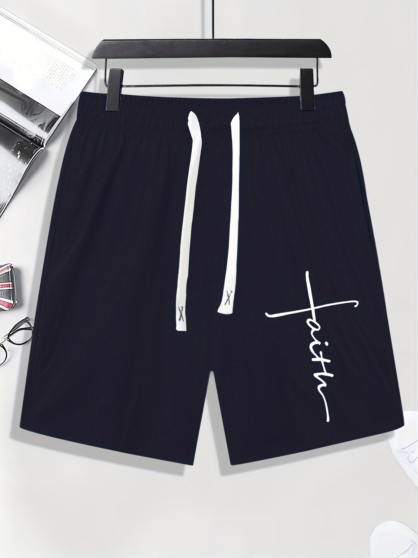 Men's Faith Print Drawstring Shorts