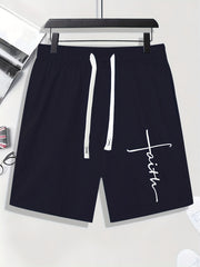 Men's Faith Print Drawstring Shorts