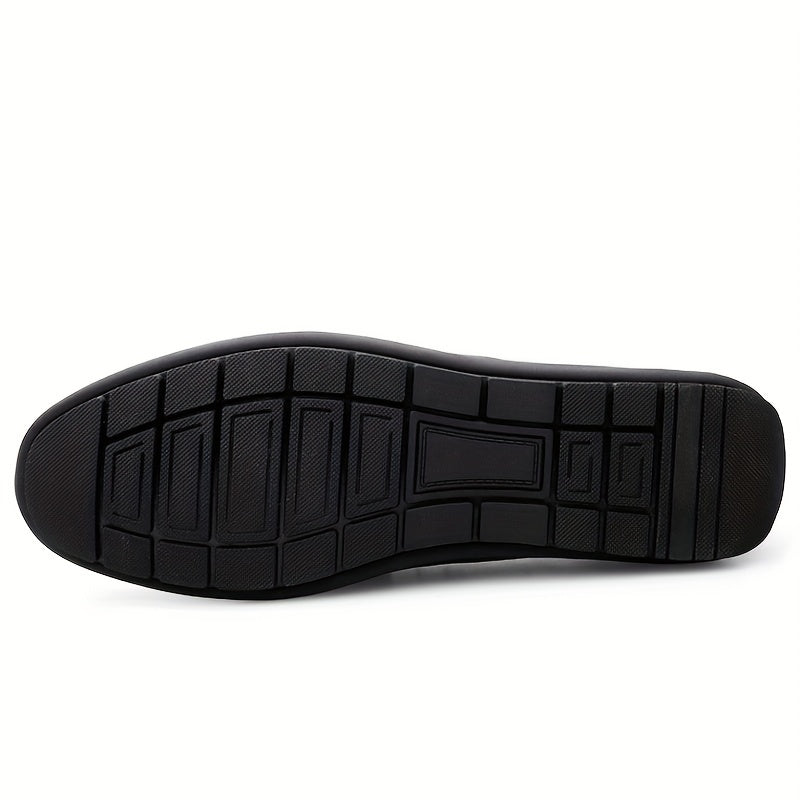 Men's Metallic Moccasin Loafers, Comfy Slip-On Shoes