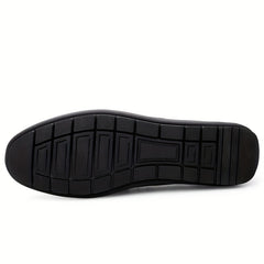 Men's Metallic Moccasin Loafers, Comfy Slip-On Shoes