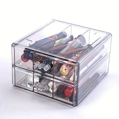 6 Grids Acrylic Storage Box for Office, Cosmetics, Jewelry, Christmas Supplies