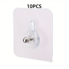 10pcs Seamless Adhesive Wall Hooks No Drilling Non Trace Hanging