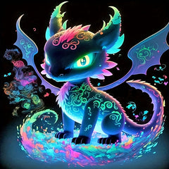 5D Round Diamond Painting Ferocious Animals Small Dinosaur Embroidery Mosaic