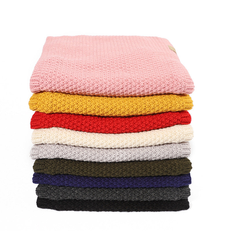 Men's Thick Fleece Knitted Scarf for Outdoor Warmth