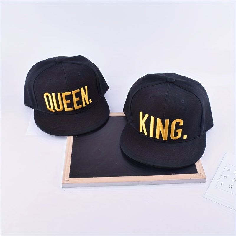 King And Queen 3D Embroidered Snapback Caps Hip Hop Style Hats