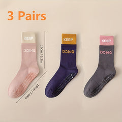 Winter Yoga Socks Non-slip Grips Elastic Sports Pilates Running Socks